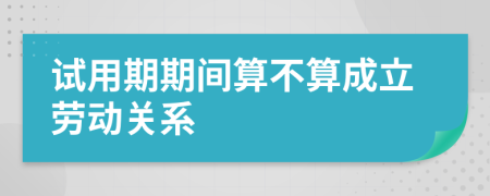 试用期期间算不算成立劳动关系