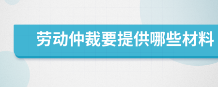 劳动仲裁要提供哪些材料