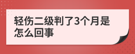 轻伤二级判了3个月是怎么回事