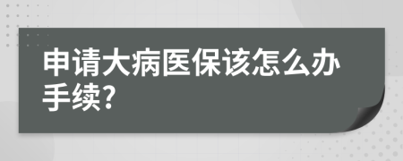 申请大病医保该怎么办手续?