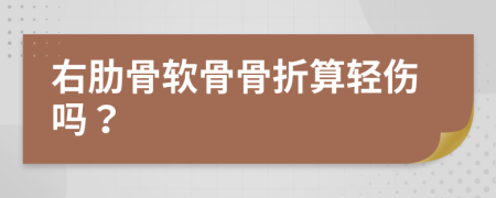 右肋骨软骨骨折算轻伤吗？