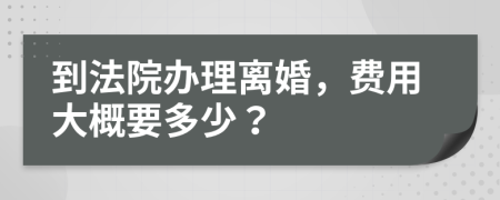 到法院办理离婚，费用大概要多少？