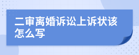 二审离婚诉讼上诉状该怎么写