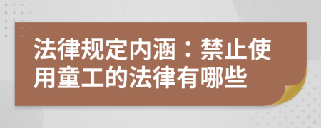 法律规定内涵：禁止使用童工的法律有哪些