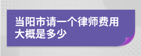 当阳市请一个律师费用大概是多少