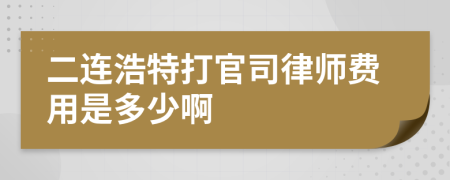 二连浩特打官司律师费用是多少啊