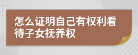 怎么证明自己有权利看待子女抚养权