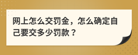 网上怎么交罚金，怎么确定自己要交多少罚款？