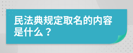 民法典规定取名的内容是什么？