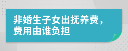 非婚生子女出抚养费，费用由谁负担