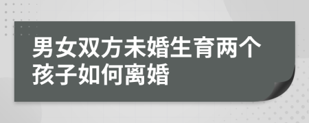 男女双方未婚生育两个孩子如何离婚