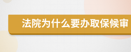 法院为什么要办取保候审