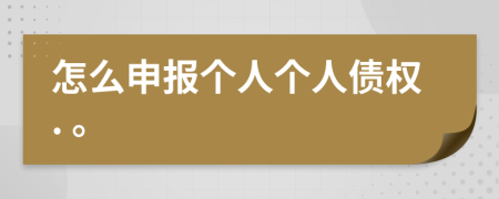 怎么申报个人个人债权. 。