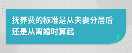 抚养费的标准是从夫妻分居后还是从离婚时算起