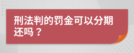 刑法判的罚金可以分期还吗？