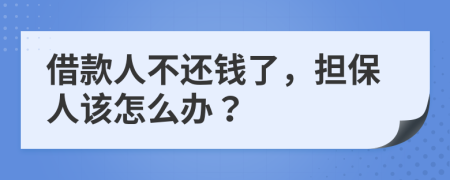 借款人不还钱了，担保人该怎么办？