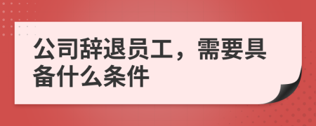 公司辞退员工，需要具备什么条件