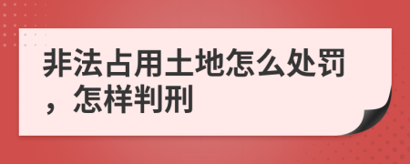 非法占用土地怎么处罚，怎样判刑