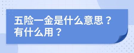 五险一金是什么意思？有什么用？