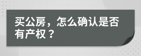 买公房，怎么确认是否有产权？