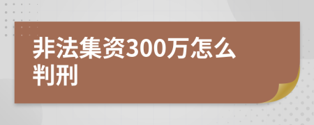 非法集资300万怎么判刑