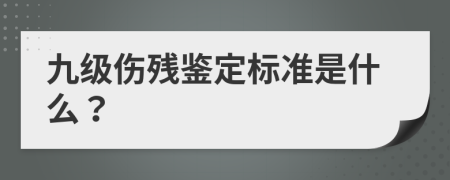 九级伤残鉴定标准是什么？
