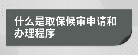 什么是取保候审申请和办理程序