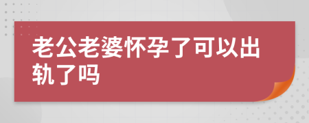 老公老婆怀孕了可以出轨了吗