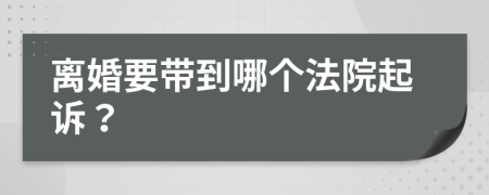 离婚要带到哪个法院起诉？