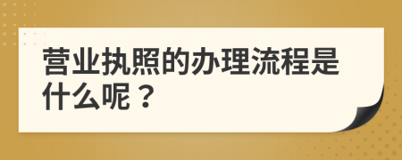 营业执照的办理流程是什么呢？