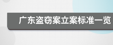 广东盗窃案立案标准一览