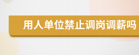 用人单位禁止调岗调薪吗