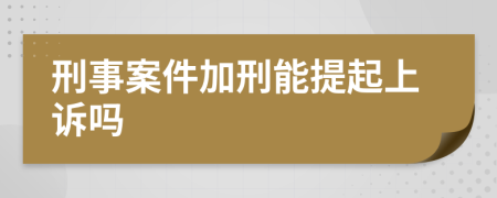 刑事案件加刑能提起上诉吗