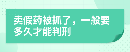 卖假药被抓了，一般要多久才能判刑