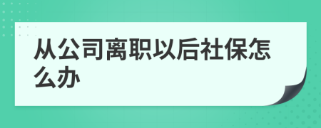 从公司离职以后社保怎么办