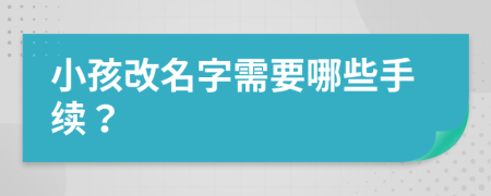 小孩改名字需要哪些手续？