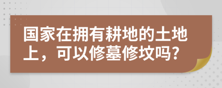 国家在拥有耕地的土地上，可以修墓修坟吗?