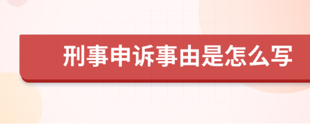 刑事申诉事由是怎么写