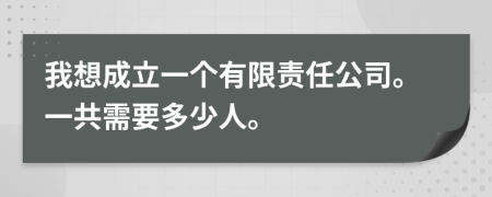 我想成立一个有限责任公司。一共需要多少人。