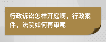 行政诉讼怎样开庭啊，行政案件，法院如何再审呢