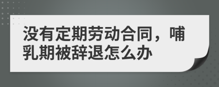 没有定期劳动合同，哺乳期被辞退怎么办