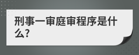 刑事一审庭审程序是什么?