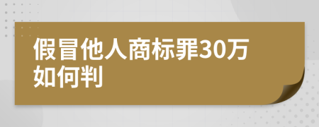 假冒他人商标罪30万如何判