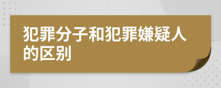 犯罪分子和犯罪嫌疑人的区别