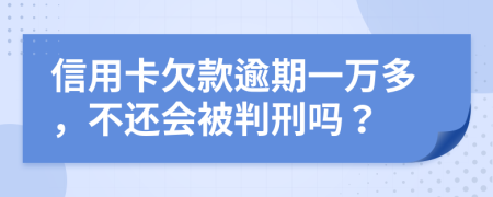 信用卡欠款逾期一万多，不还会被判刑吗？