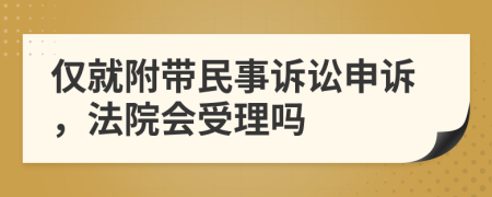 仅就附带民事诉讼申诉，法院会受理吗