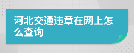 河北交通违章在网上怎么查询