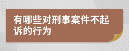 有哪些对刑事案件不起诉的行为