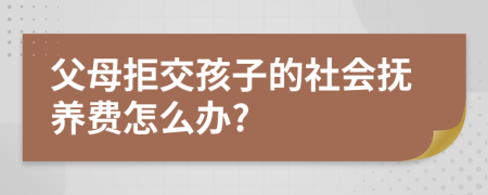 父母拒交孩子的社会抚养费怎么办?