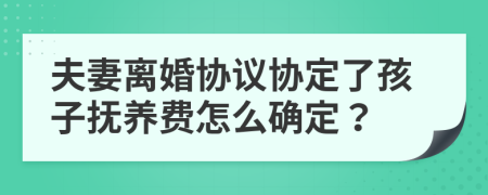 夫妻离婚协议协定了孩子抚养费怎么确定？